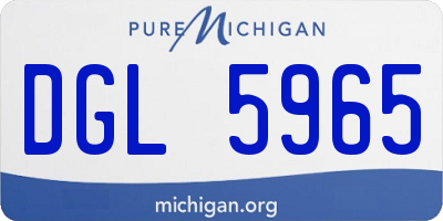 MI license plate DGL5965