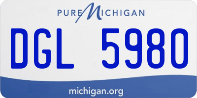 MI license plate DGL5980