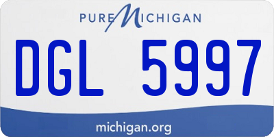 MI license plate DGL5997