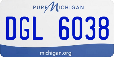 MI license plate DGL6038