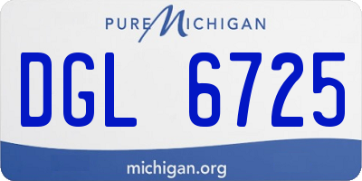 MI license plate DGL6725