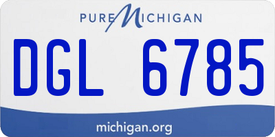 MI license plate DGL6785