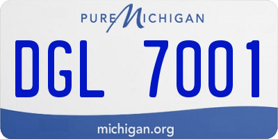 MI license plate DGL7001