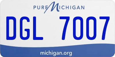 MI license plate DGL7007