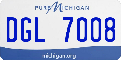 MI license plate DGL7008