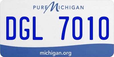 MI license plate DGL7010
