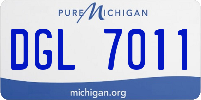 MI license plate DGL7011