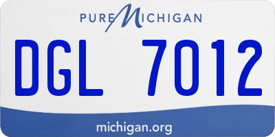 MI license plate DGL7012