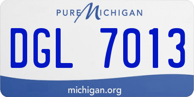 MI license plate DGL7013