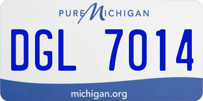 MI license plate DGL7014