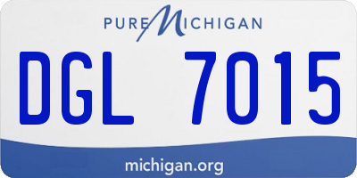 MI license plate DGL7015