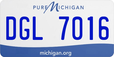 MI license plate DGL7016