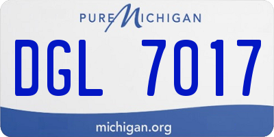 MI license plate DGL7017