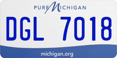MI license plate DGL7018