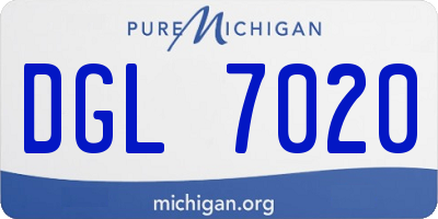 MI license plate DGL7020