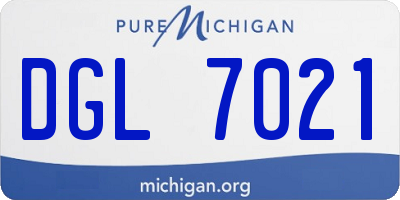 MI license plate DGL7021
