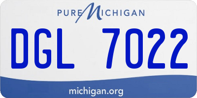 MI license plate DGL7022