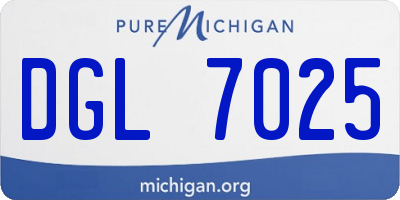 MI license plate DGL7025