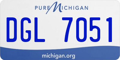 MI license plate DGL7051