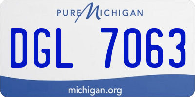 MI license plate DGL7063