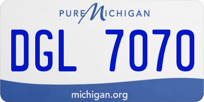 MI license plate DGL7070