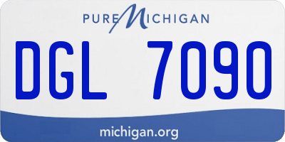 MI license plate DGL7090