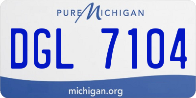 MI license plate DGL7104