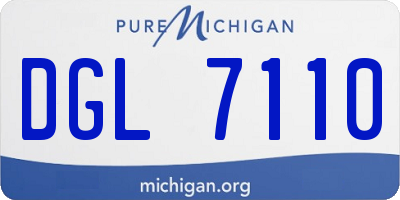 MI license plate DGL7110