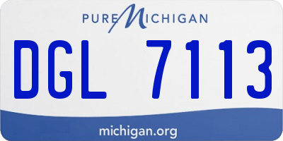 MI license plate DGL7113