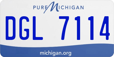 MI license plate DGL7114