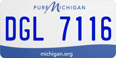 MI license plate DGL7116