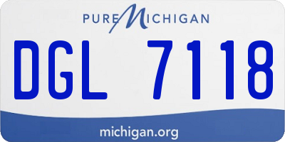MI license plate DGL7118