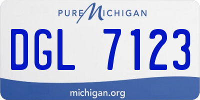 MI license plate DGL7123
