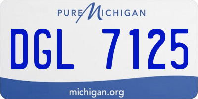 MI license plate DGL7125