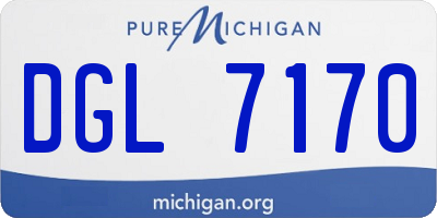 MI license plate DGL7170