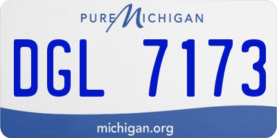 MI license plate DGL7173