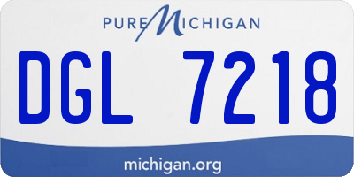MI license plate DGL7218