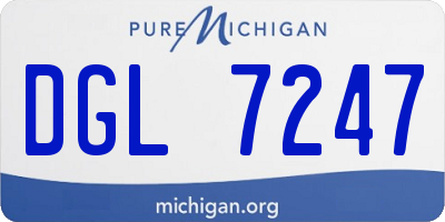 MI license plate DGL7247