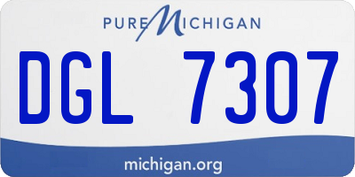 MI license plate DGL7307