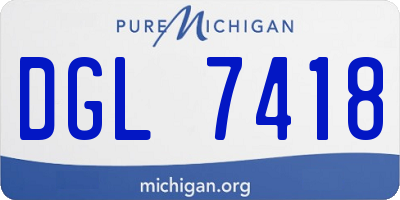 MI license plate DGL7418
