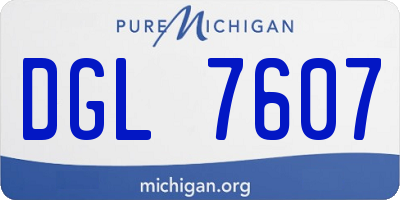 MI license plate DGL7607