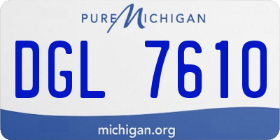 MI license plate DGL7610