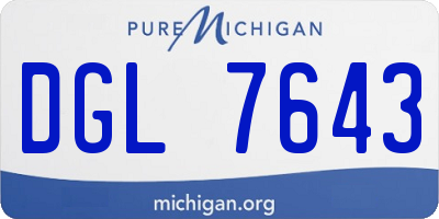 MI license plate DGL7643