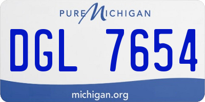 MI license plate DGL7654