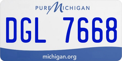 MI license plate DGL7668