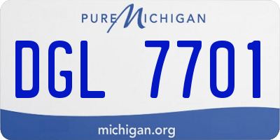 MI license plate DGL7701
