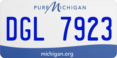 MI license plate DGL7923