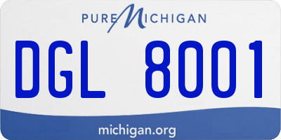MI license plate DGL8001