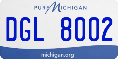 MI license plate DGL8002