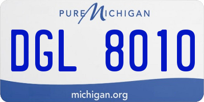 MI license plate DGL8010